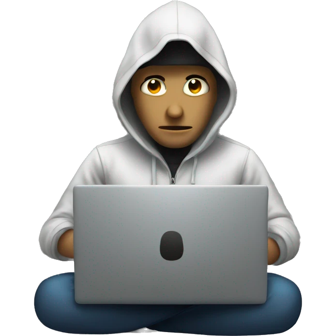 hacker, using laptop emoji