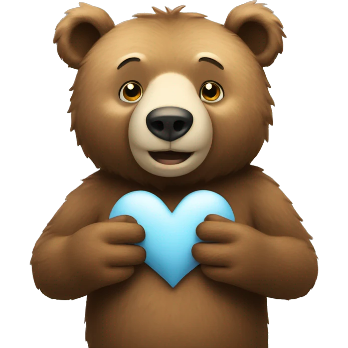 A bear making a heart with his hands emoji