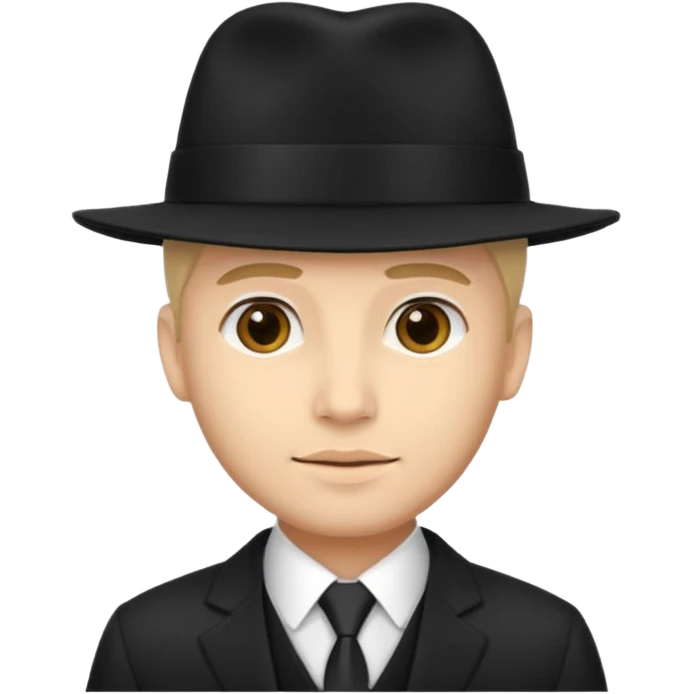 new yorker with hat and suit, black, light skin guy emoji
