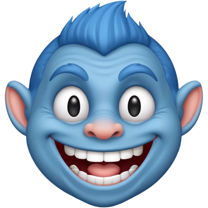 Troll troll face blue emoji