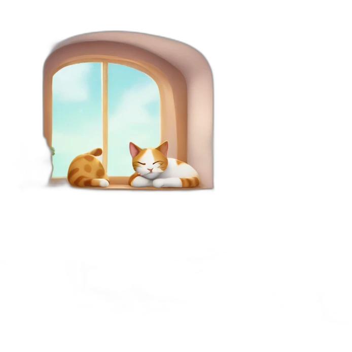 Cat inside house sleep emoji