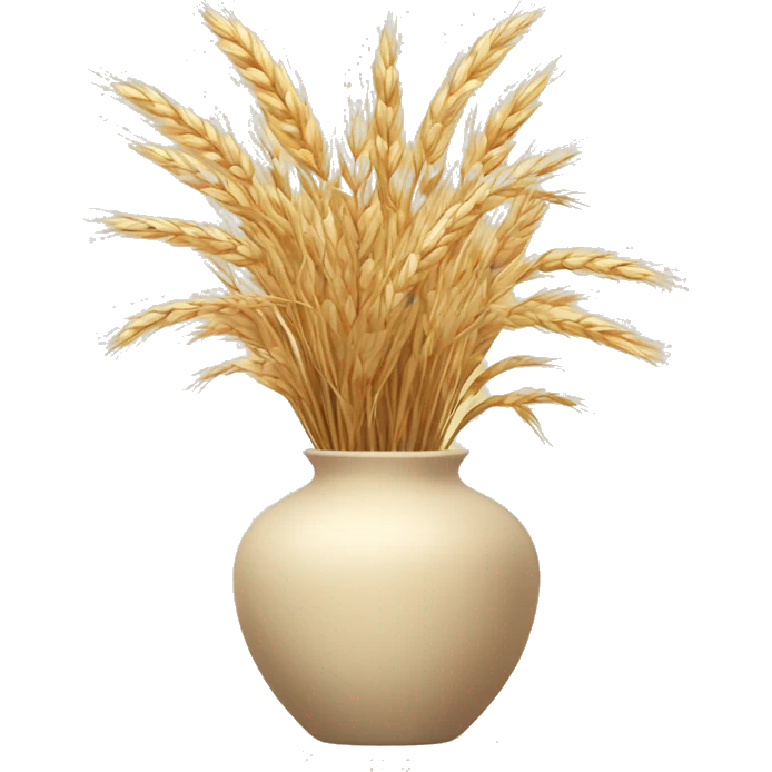 Dried grass and wheat in a beige vase emoji