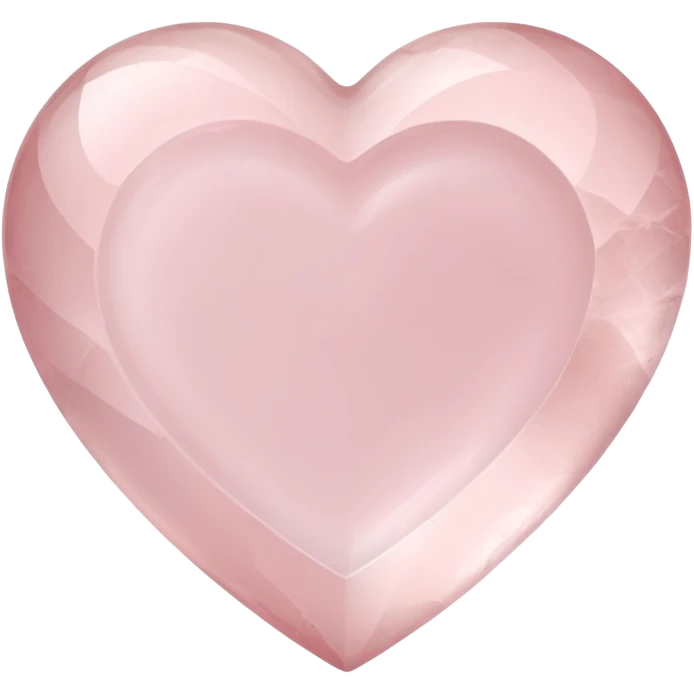 Heart-shaped rose quartz crystal with delicate pink hue and subtle inner cloudiness emoji