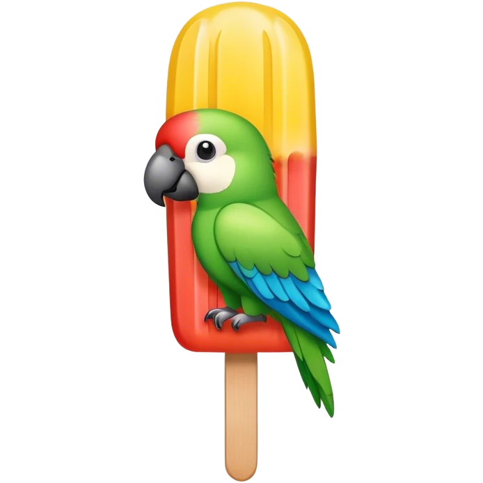 Ice pop with parrot design emoji