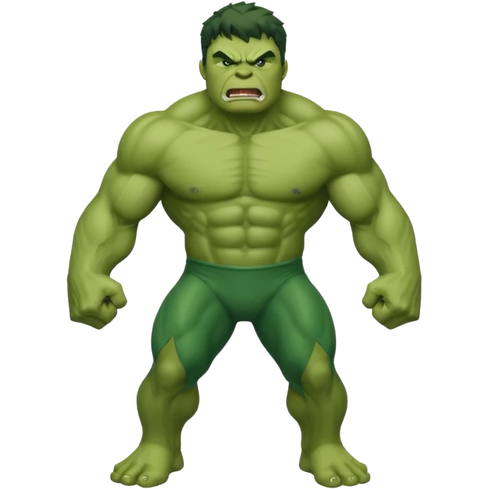 the Hulk, muscular green superhero, roaring emoji