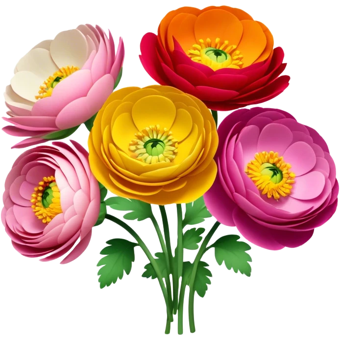 Ranunculus cluster flowers emoji