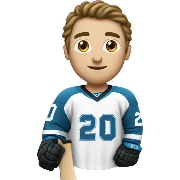 Hockey player with the number 20 and switzer on the back  emoji