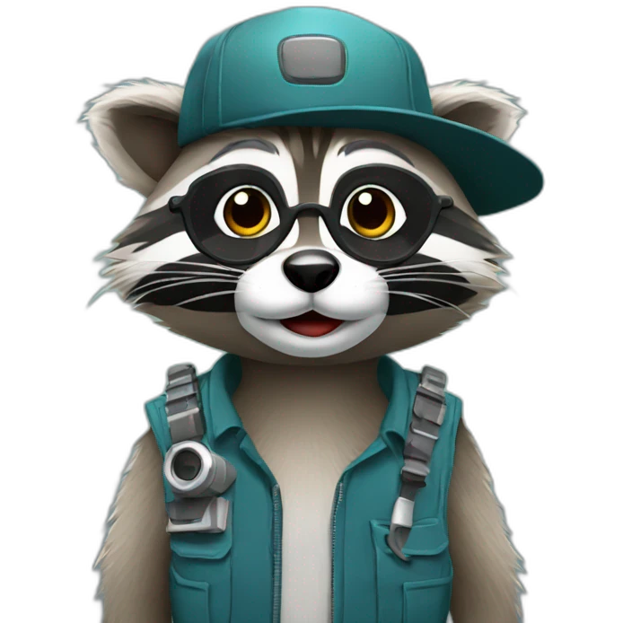 raccoon computer engineer emoji