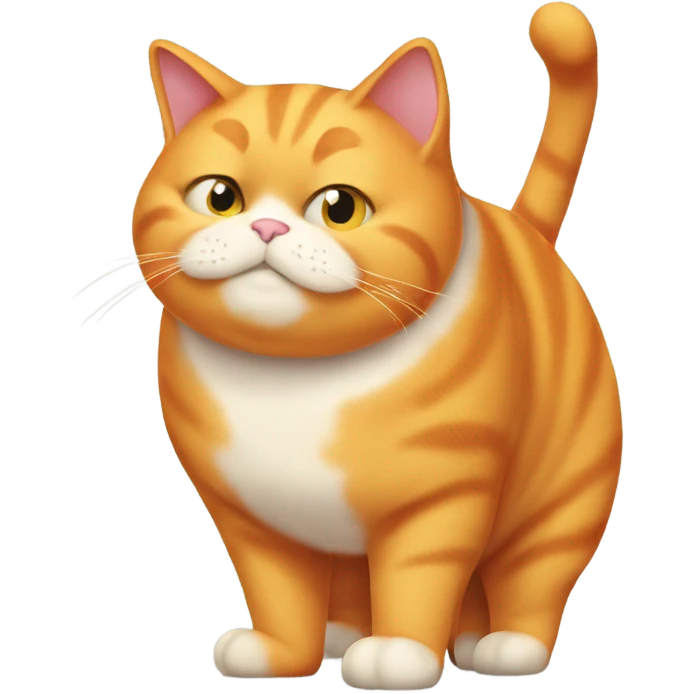 Really obese orange cat with the text “chonk” underneath it emoji