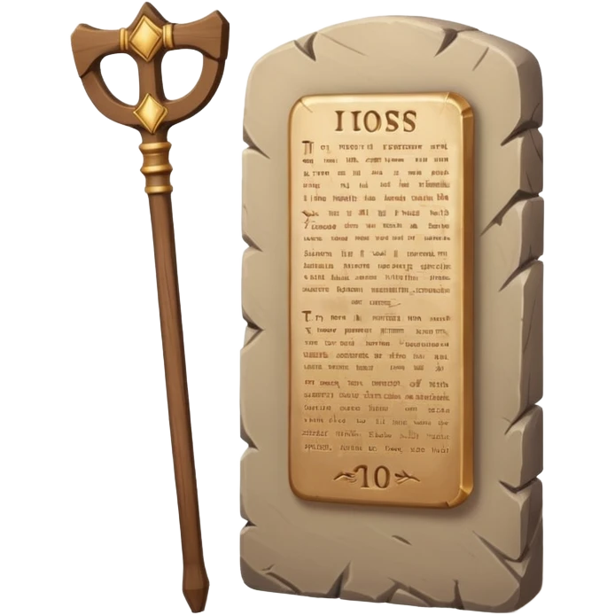 Ten commandments tablets and staff emoji