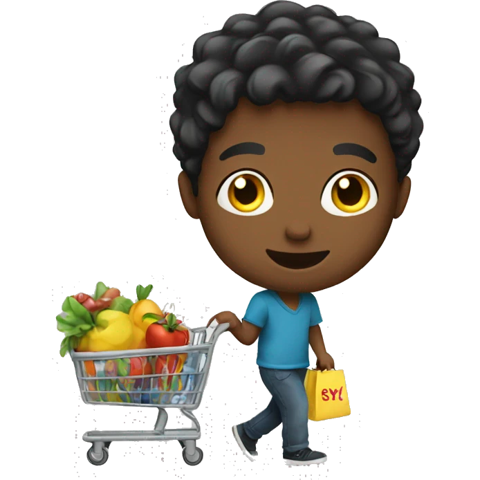 Boy going shopping  emoji