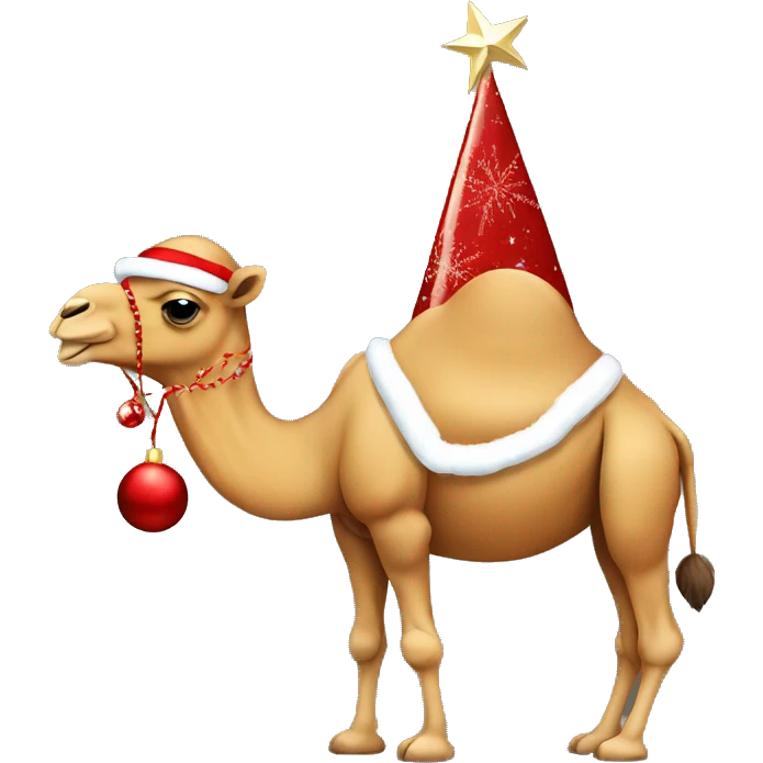 camel chibi confused with christmass hat  emoji
