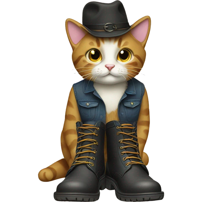 Cat wearing boots emoji