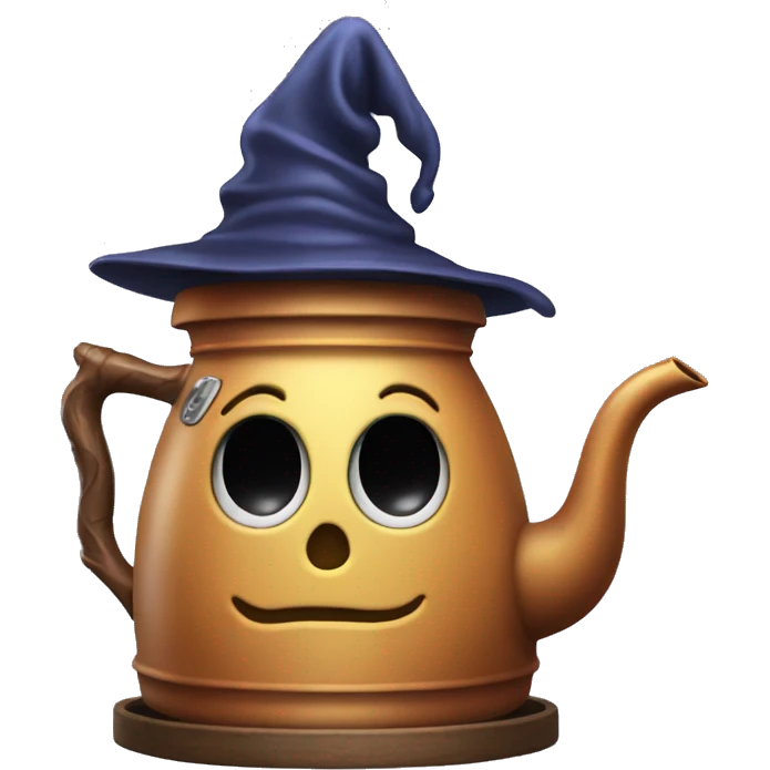 kettle with a wizard hat emoji