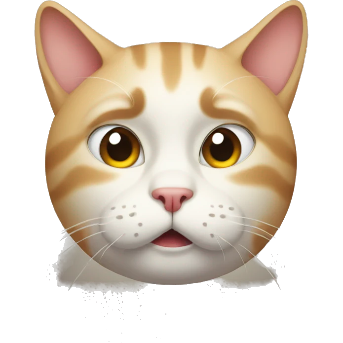 Cat with sad face emoji