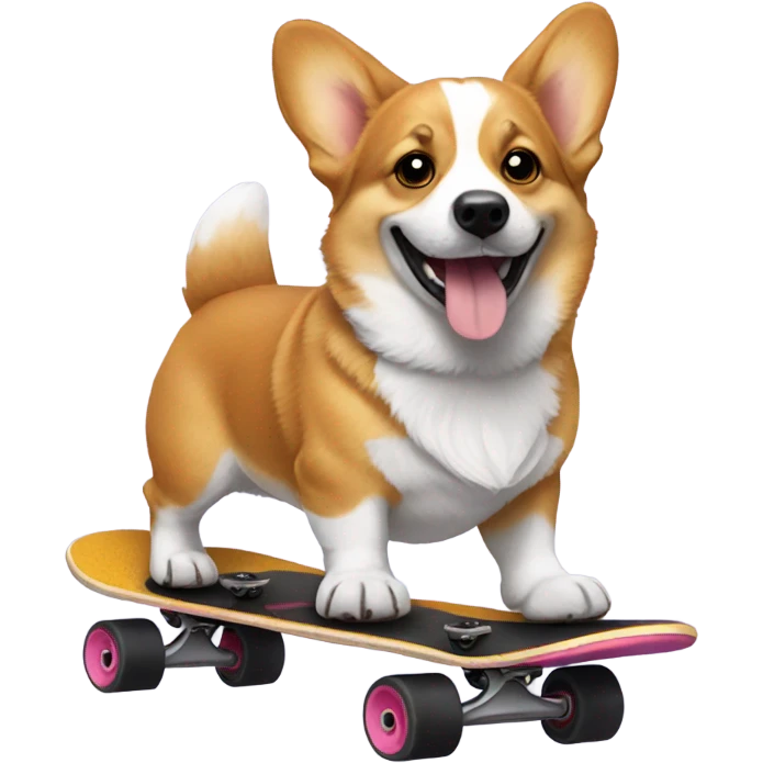 Corgi on a skateboard  emoji