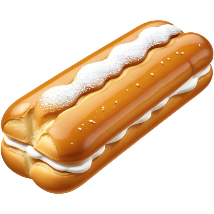 3d realistic Butterscotch éclair  emoji