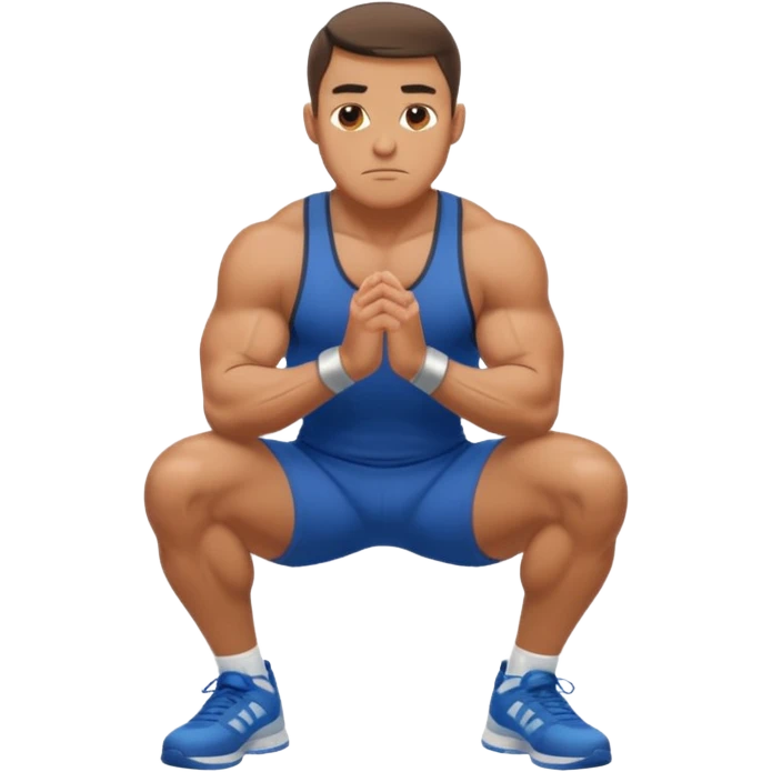 Guy squating without a dumbell emoji