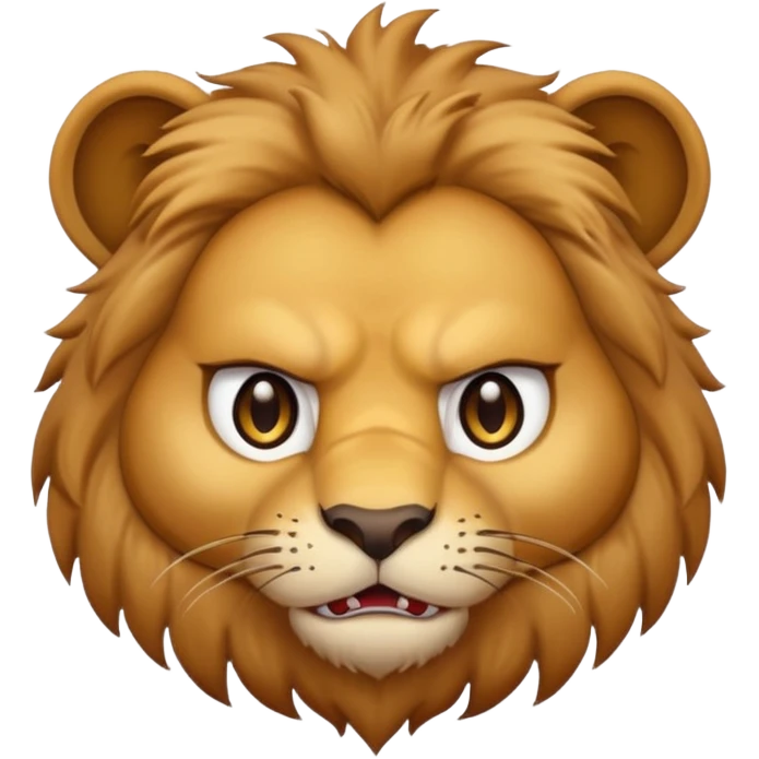 Cute small funny angry face lion emoji