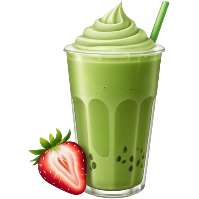 iced matcha latte strawberry  emoji