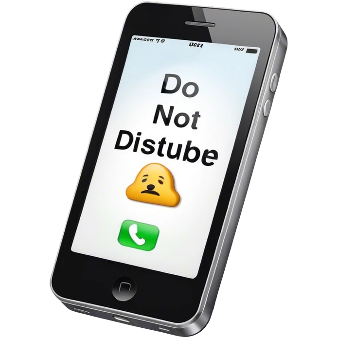 a mobile phone holding up a ‘do not disturb’ sign emoji