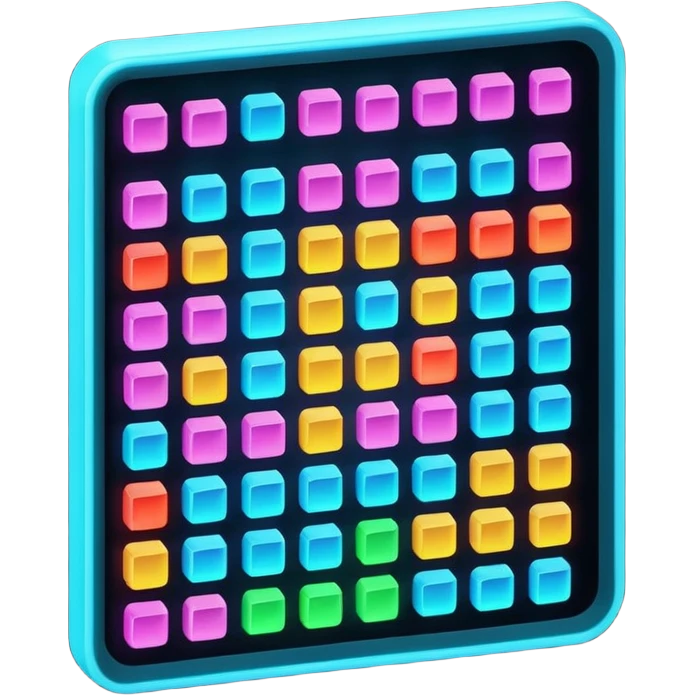 screen with blocks of code in bright colors emoji