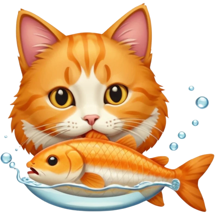 Cat having fishes  emoji