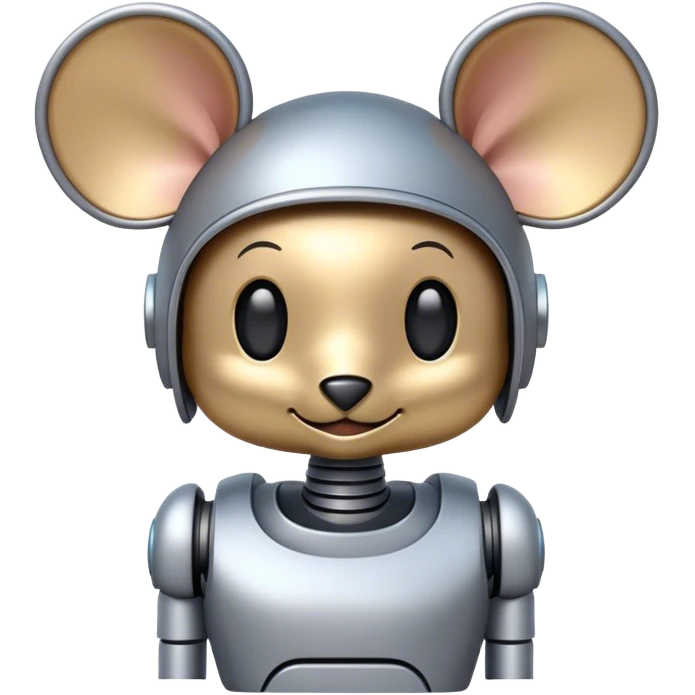 Robot emoji with theme park mouse ears emoji