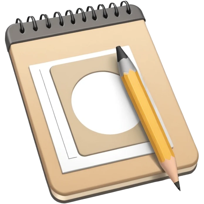 Beige notepad with pencil emoji