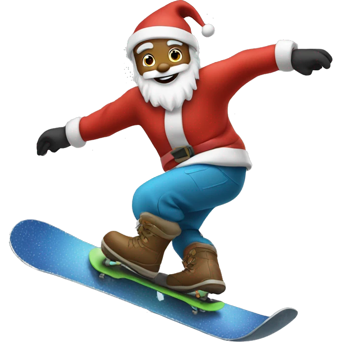 santa snowboarding emoji