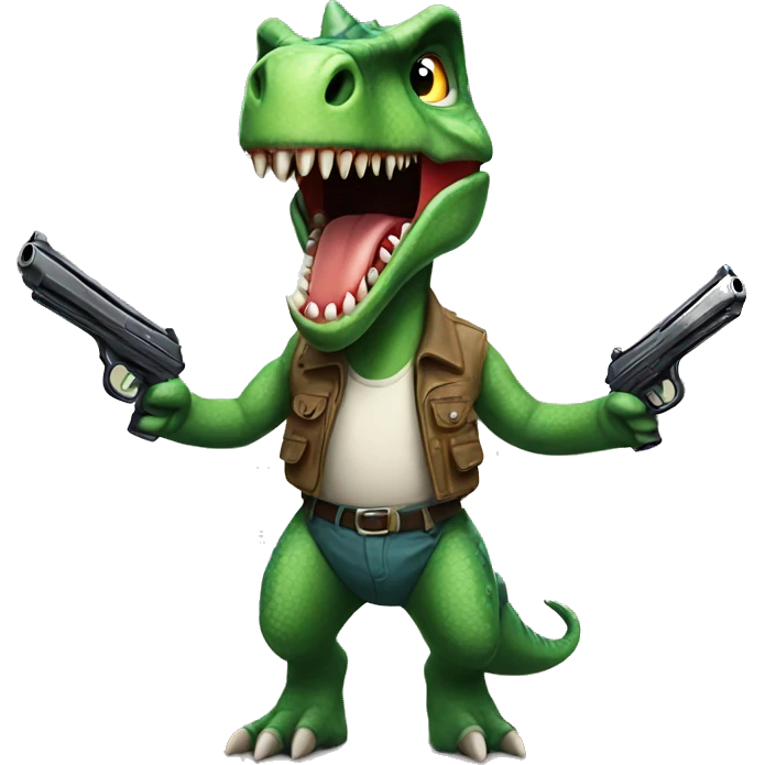dinosaur with guns emoji