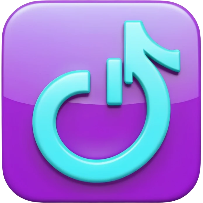 Purple and Cian Symbol of TikTok app emoji