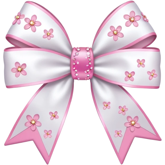 white sakura with a bow and sparkles emoji