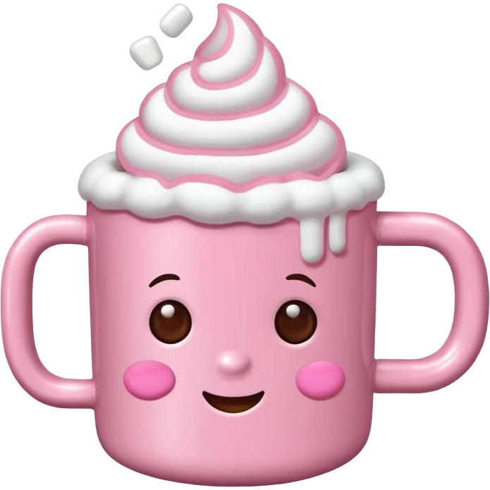heiße Schokolade mit Marshmallows pink  emoji