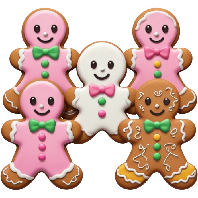 christmas gingerbreads pastel pink emoji