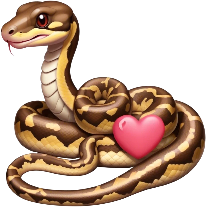 Ball python with heart emoji emoji