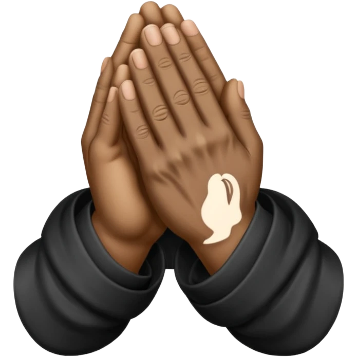 Black praying hand emoji