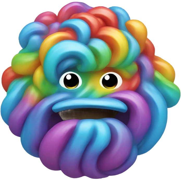 A rainbow yeti poop swirl emoji emoji