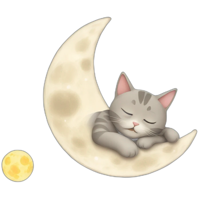 cat sleep on moon emoji