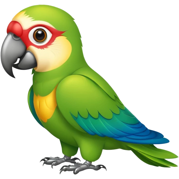 A green parot in comic- vector style  emoji