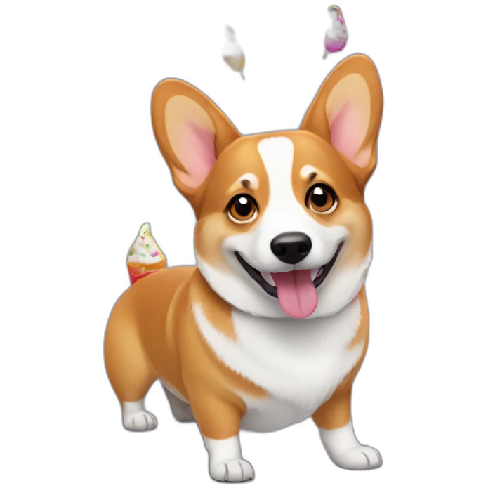 corgi partying emoji