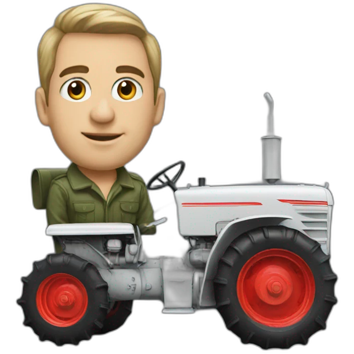 Soviet tractor with driver emoji