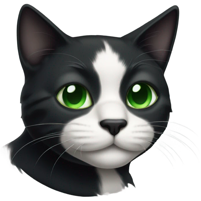 Black cat with white mustache this guy with green eyes  emoji