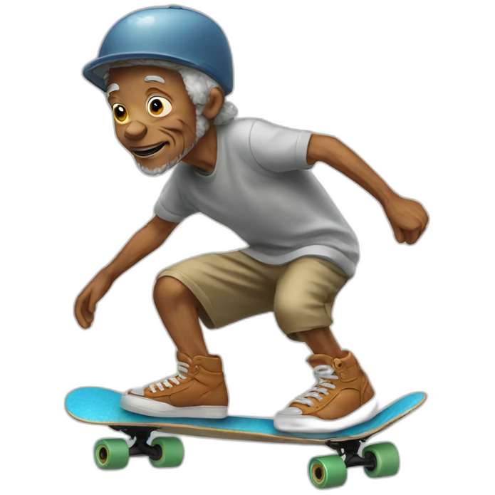 Old skateboarder emoji