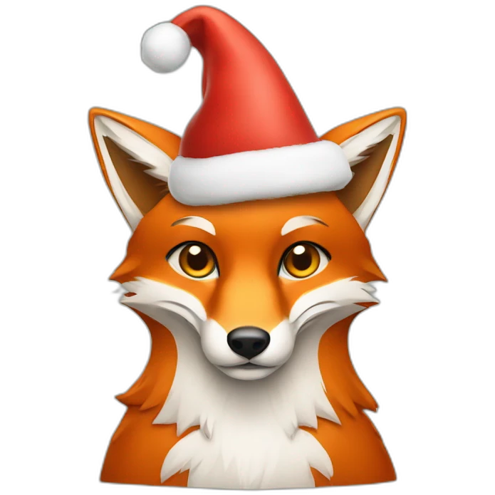 fox with christmas hat emoji