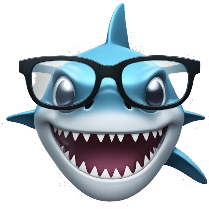 Shark with glasses on  emoji