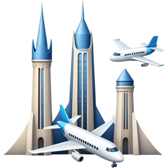 Two Towers and a plane emoji