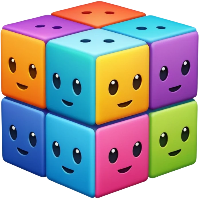 cube with different patterns on each face emoji