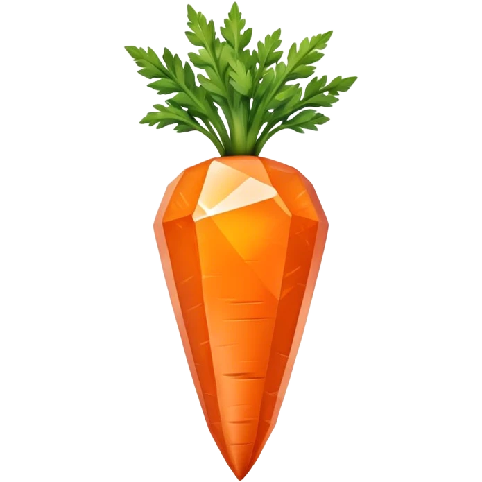 a carrot made out of a gemstone emoji