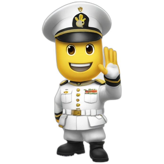 Ubisoft Rabbids doing military Salute emoji | AI Emoji Generator